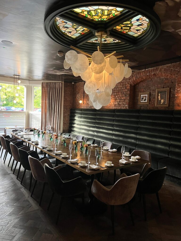 The Lantern Room Table ready for an event at Manor House Lindley